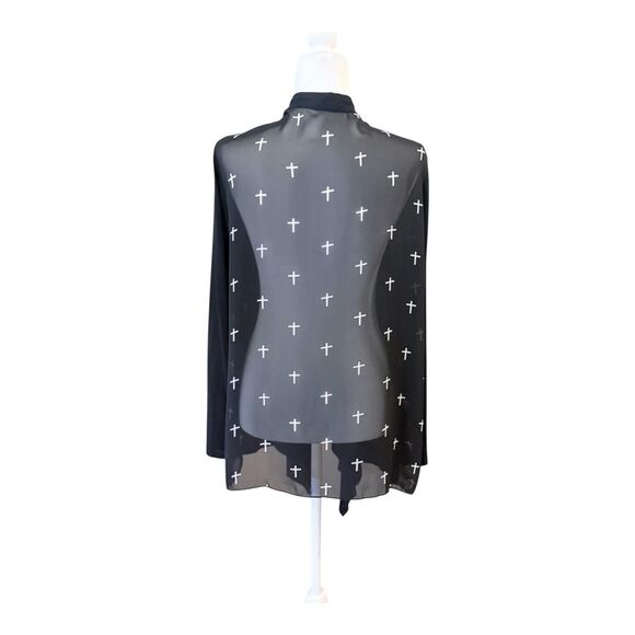 Sheer Black Cardigan with Cross Design - Picture 8 of 8